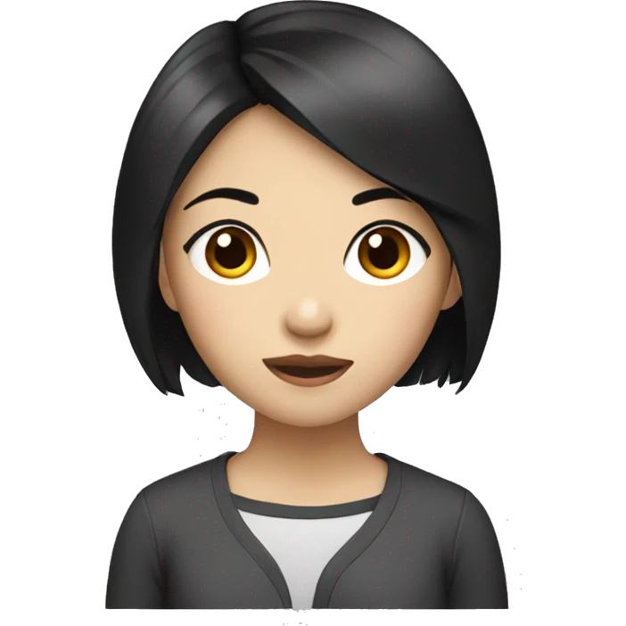 Asian girl with black hair emoji
