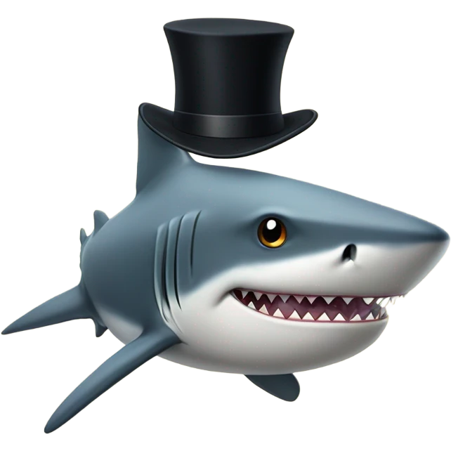 shark with tophat emoji