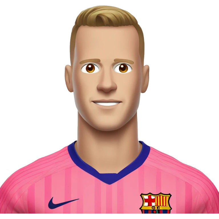 ter stegen in the form  Barcelona emoji