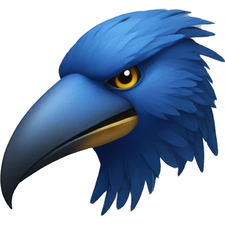 face men head blue crow bird emoji