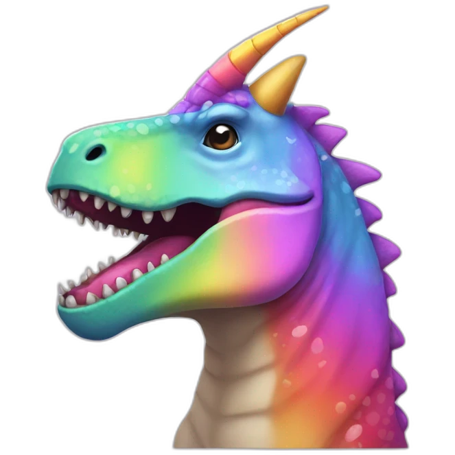 tyrannosaurus-unicorn-rainbow-cute emoji
