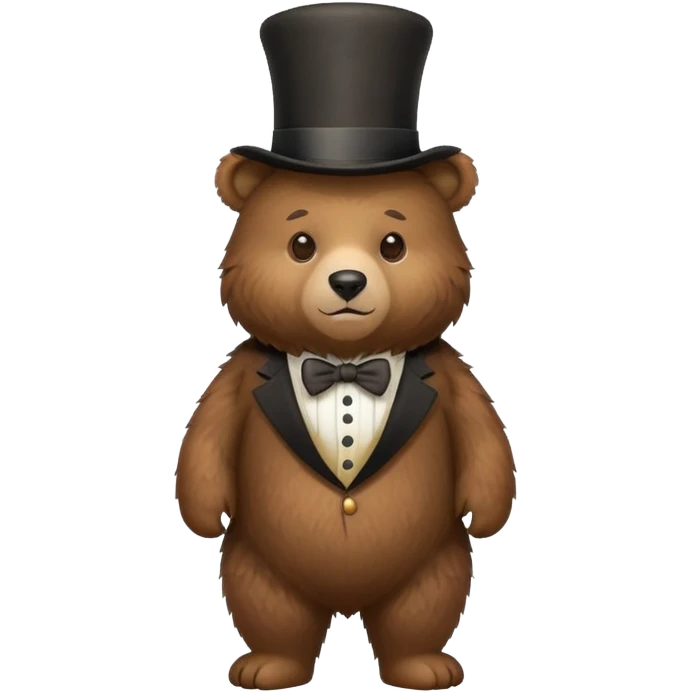 brown bear with top hat  emoji