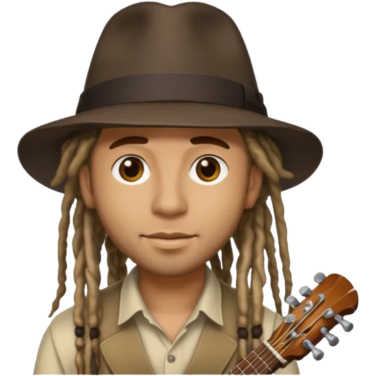 Musician with dreadlocks and fedora emoji