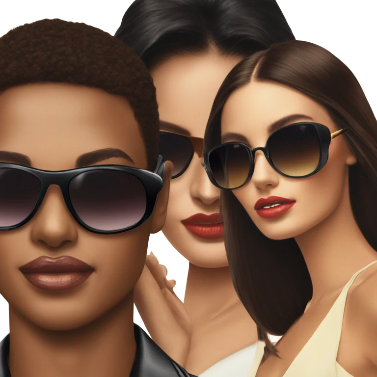 Tony Montana sunglasses with 3 beautiful models emoji