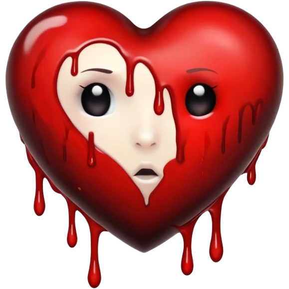 Black heart with blood drips emoji