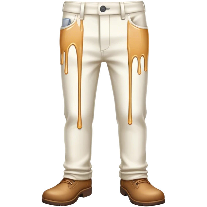 white liquid spilled on pants dripping emoji