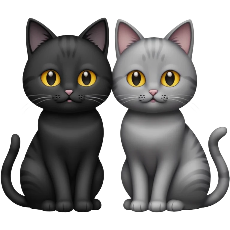 You can make an emoji of two cats looking at each other, one black and the other gray. emoji