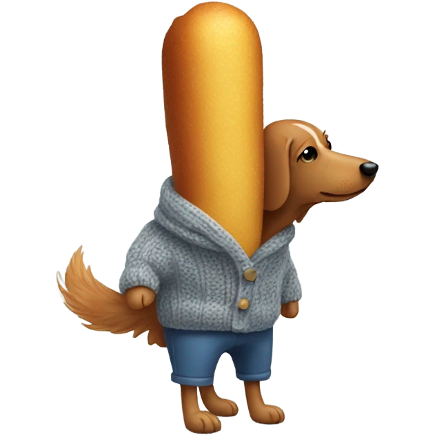 Corndog with a wool sweater emoji