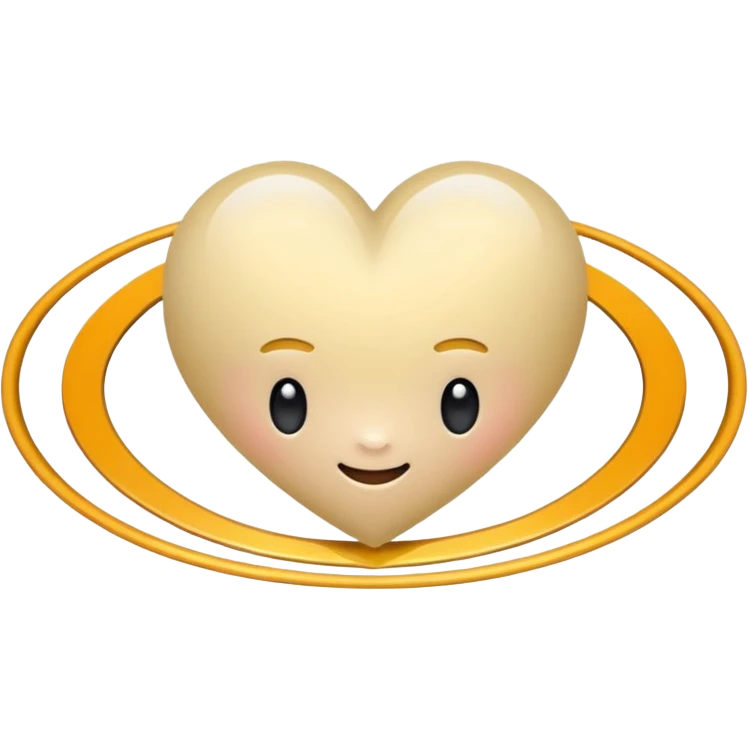 Saturn as a heart with the rings around it cute emoji