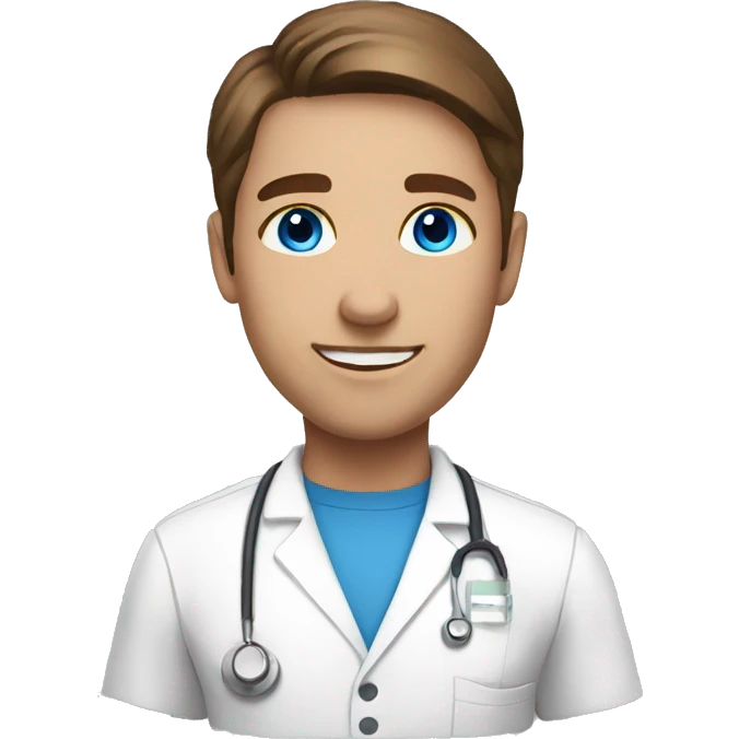 Physiotherapist blue eyes brown hair emoji