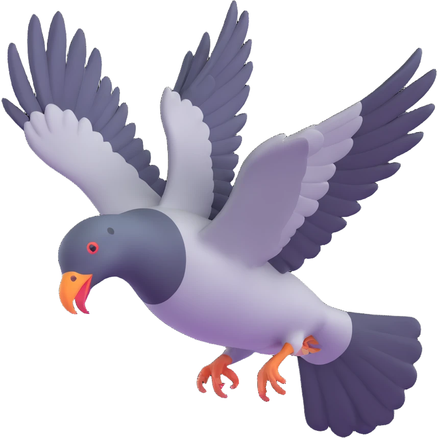 angry pigeon dive bombing emoji