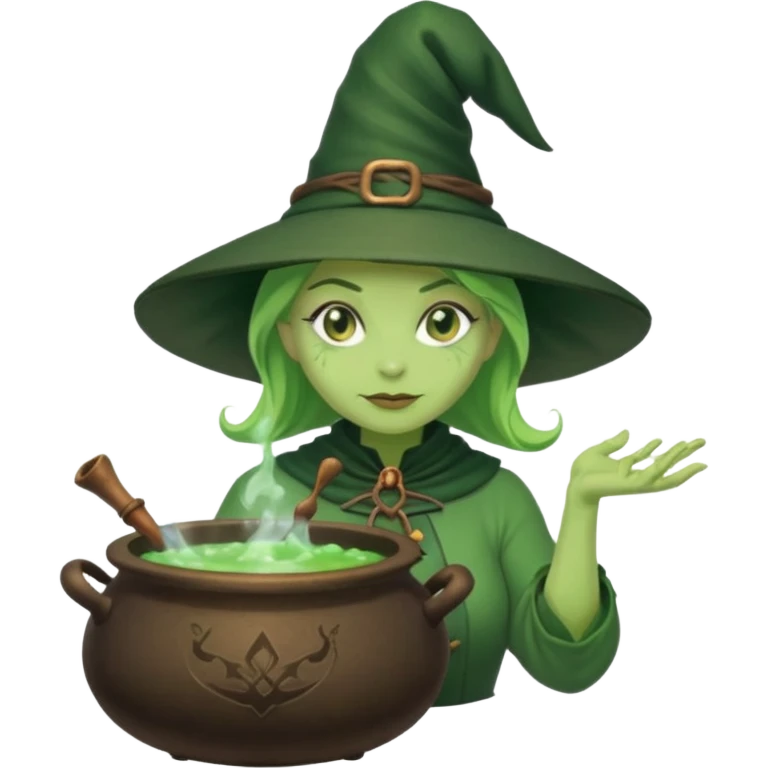 green witch cooking potion emoji