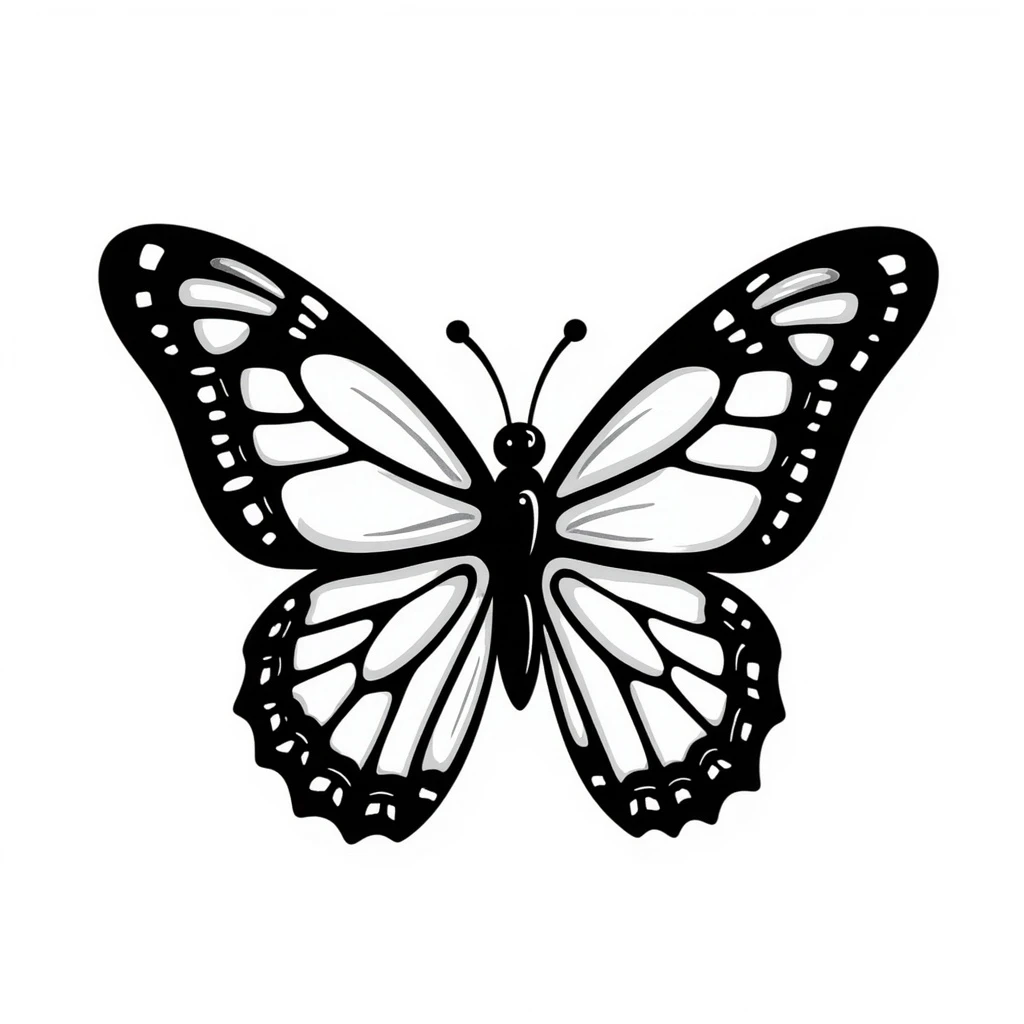 a black and white butterfly emoji