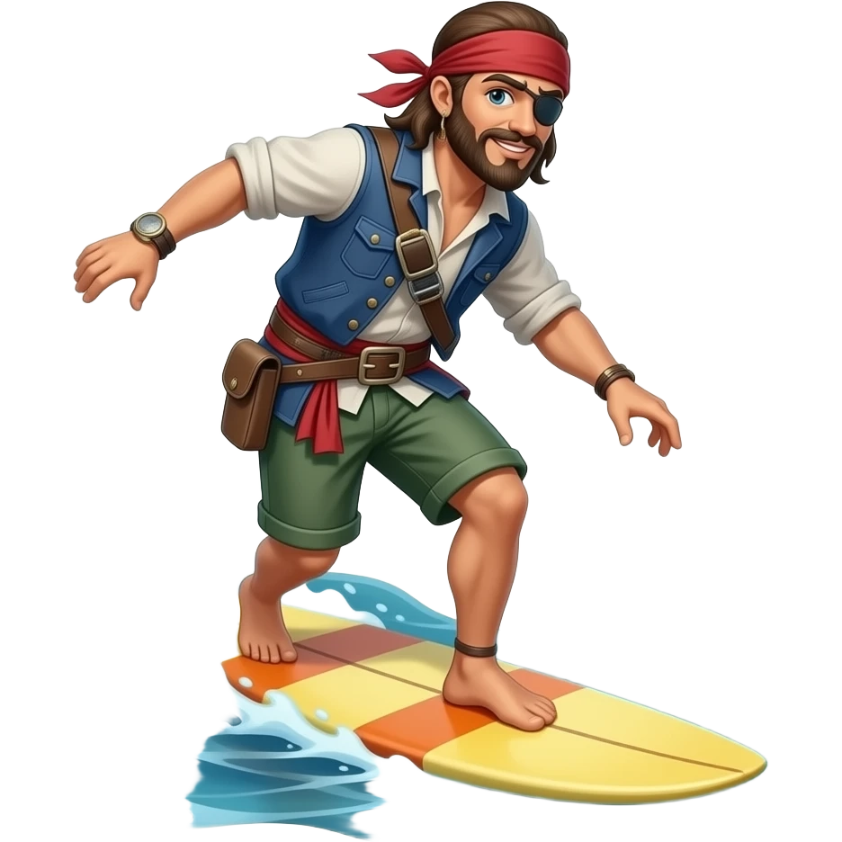 smuggler surfing in the sea emoji