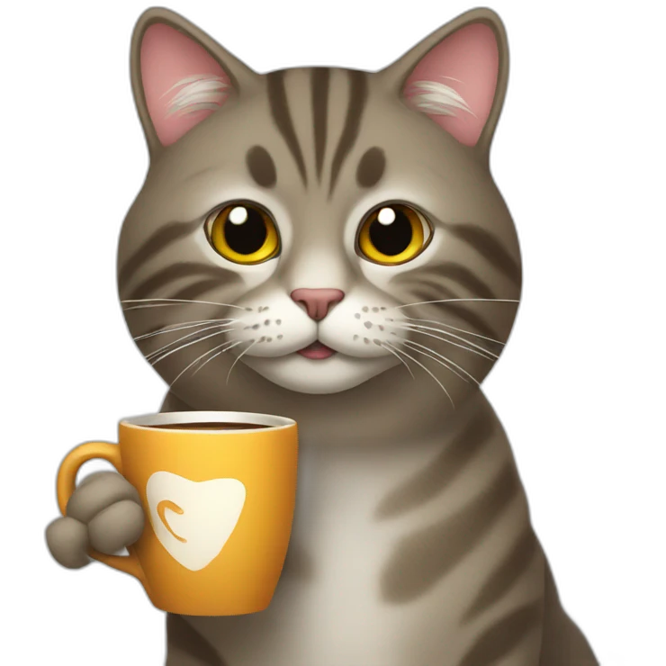 cat drinking coffee emoji