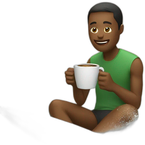 Person drinking coffee while surfing emoji