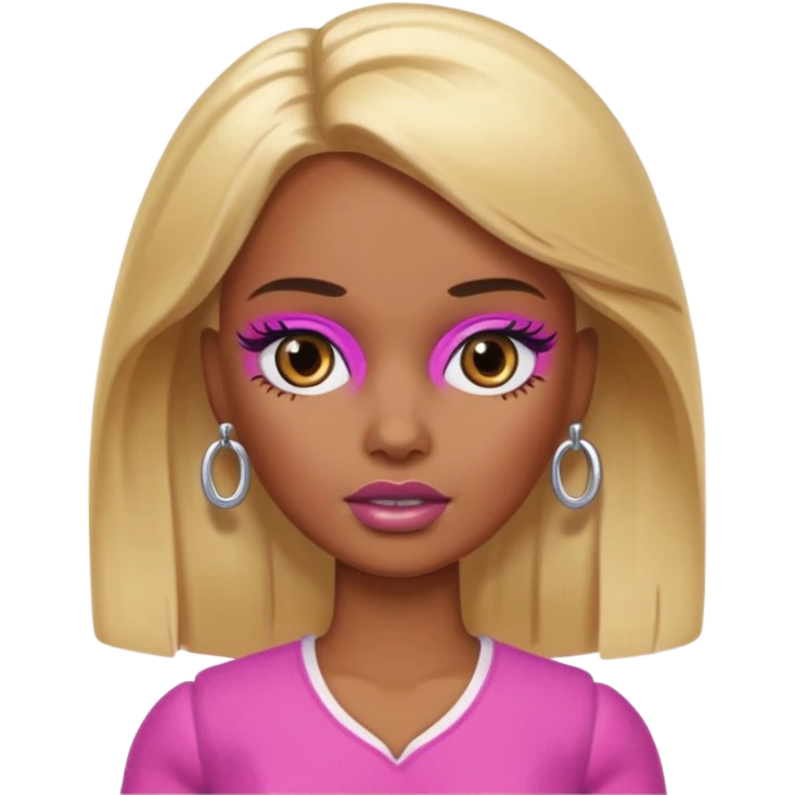 Brown skin blonde hair barbie with bruised eye  emoji