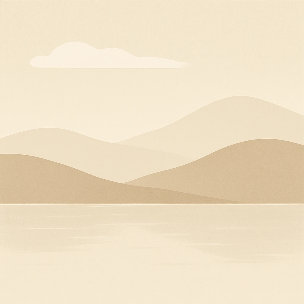 minimalist landscape, simple and serene, general style emoji