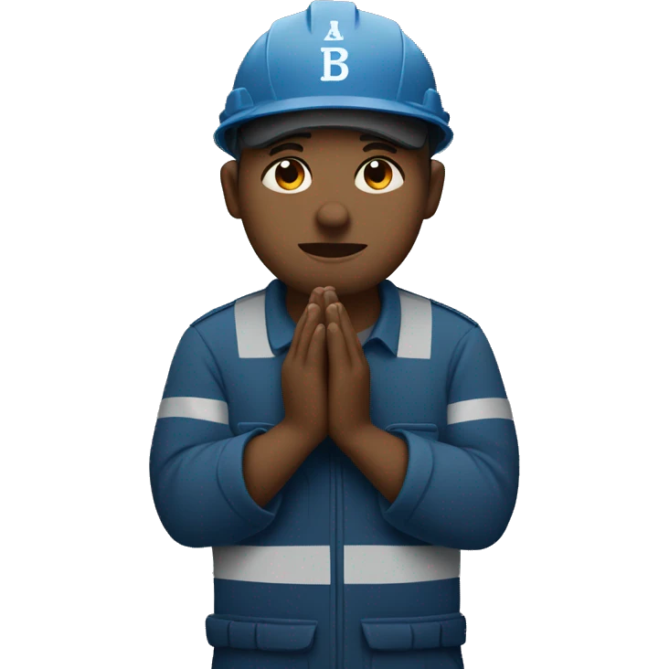 dump truck driver with hands in prayer emoji