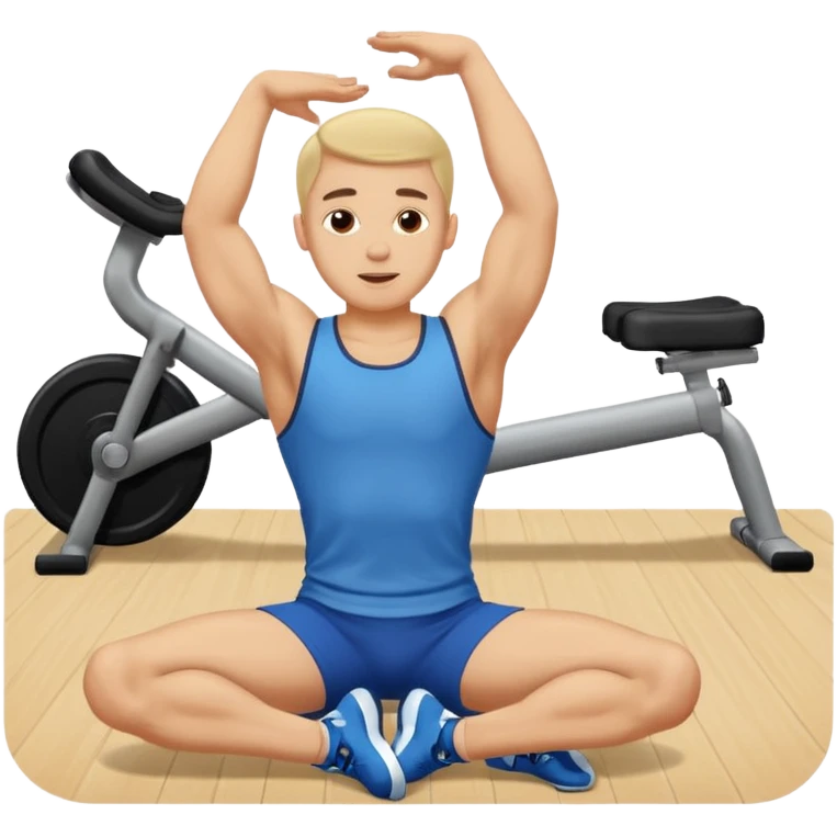 man stretching in gym emoji