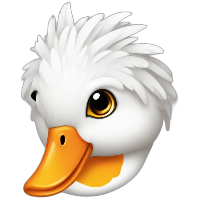 Pato blanco pico naranja dibujo emoji