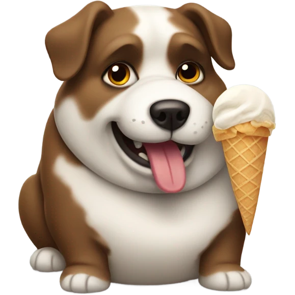 fat dog ice scream emoji