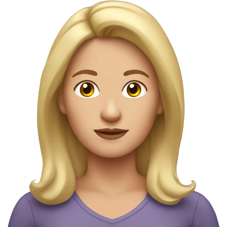 Mujer de 50 años cabello rubio semicorto  emoji