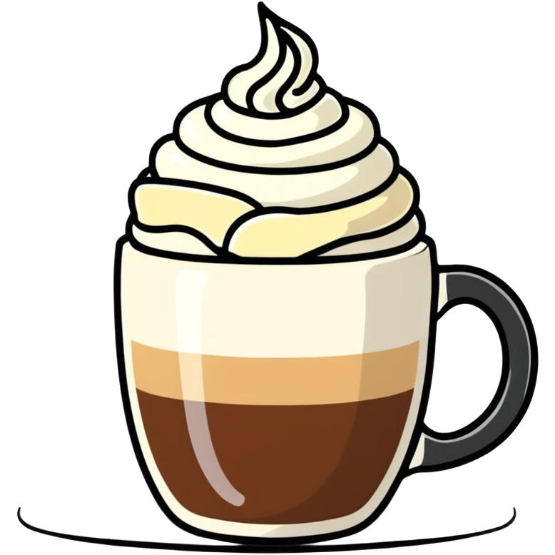 Raf coffee mug with whipped cream on top emoji