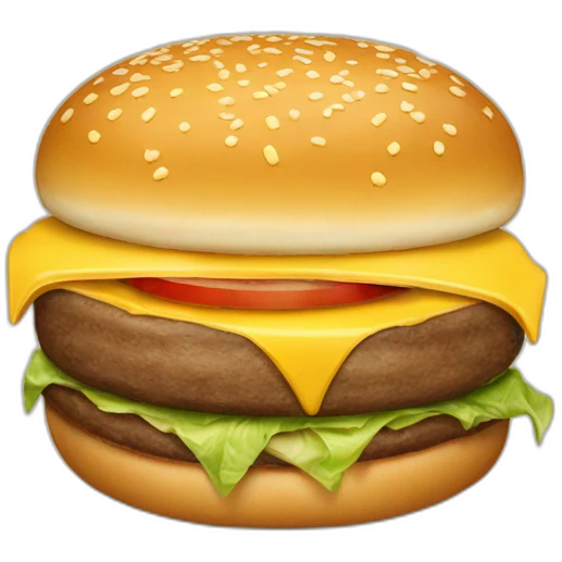 A burger with 3 meat patties and 3 slices of cheese only emoji