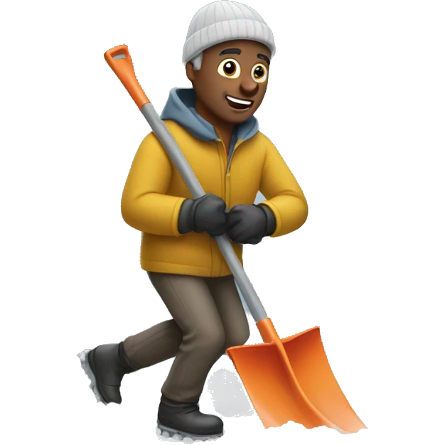 man snow shovelling emoji