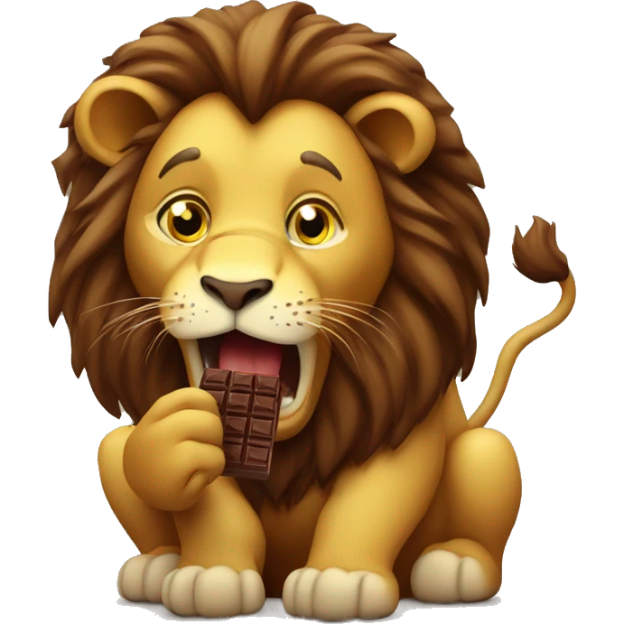 lion eating chocolate emoji