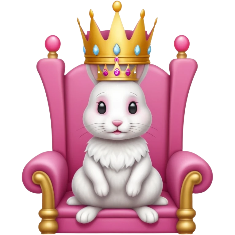 Queen bunny rabbit, sitting on a throne with a crown emoji