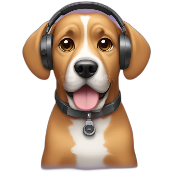 Dog wearing headphones emoji