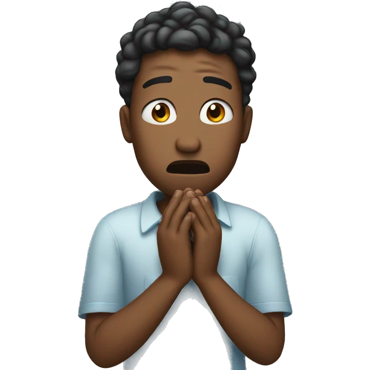 Person crying with their hands emoji