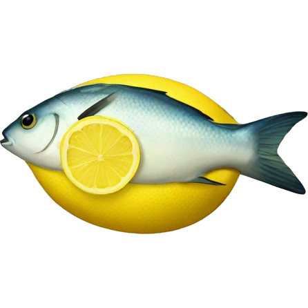 Lemon on fish emoji