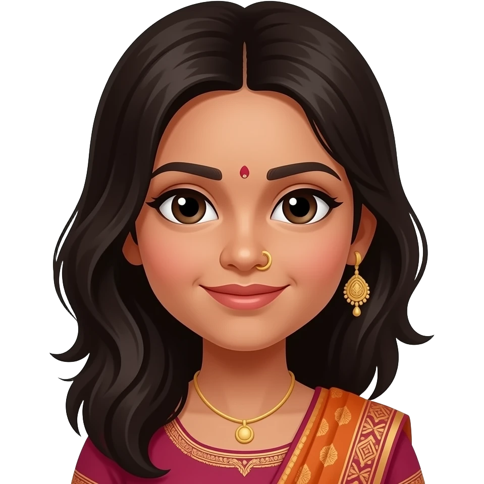 indian girl with nose stud emoji