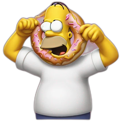 Homer simpson eat one donut emoji