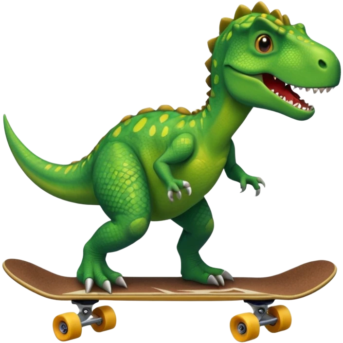 Dinosaur on a skateboard emoji