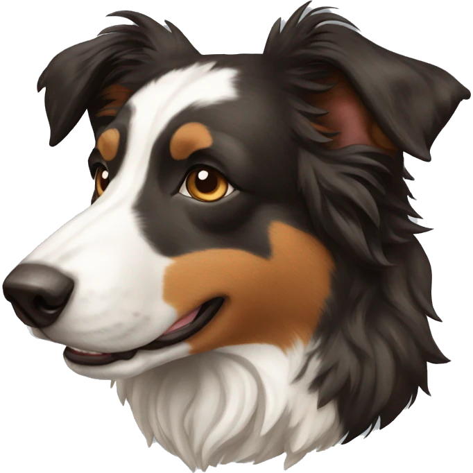 brindle border collie dog emoji
