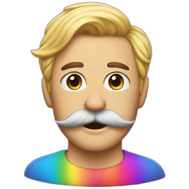 rainbow-mustache emoji