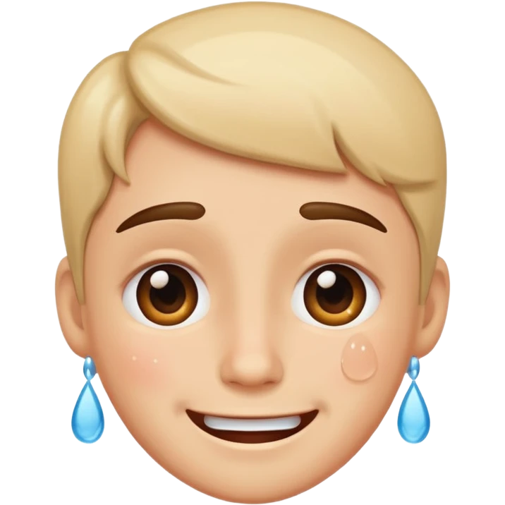Happy face but crying  emoji