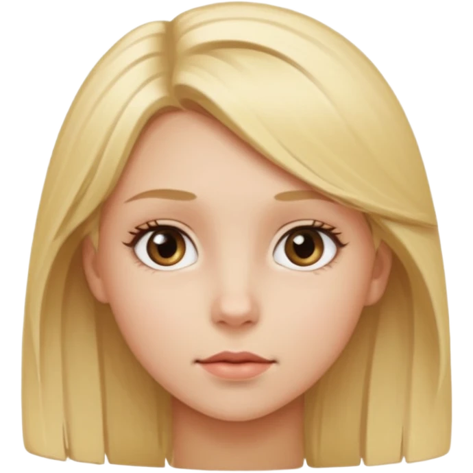 girl with blond hair and her eyes looking to the side and not straight ahead   emoji