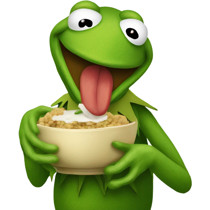 Kermit the frog eating Kermit the frog. emoji