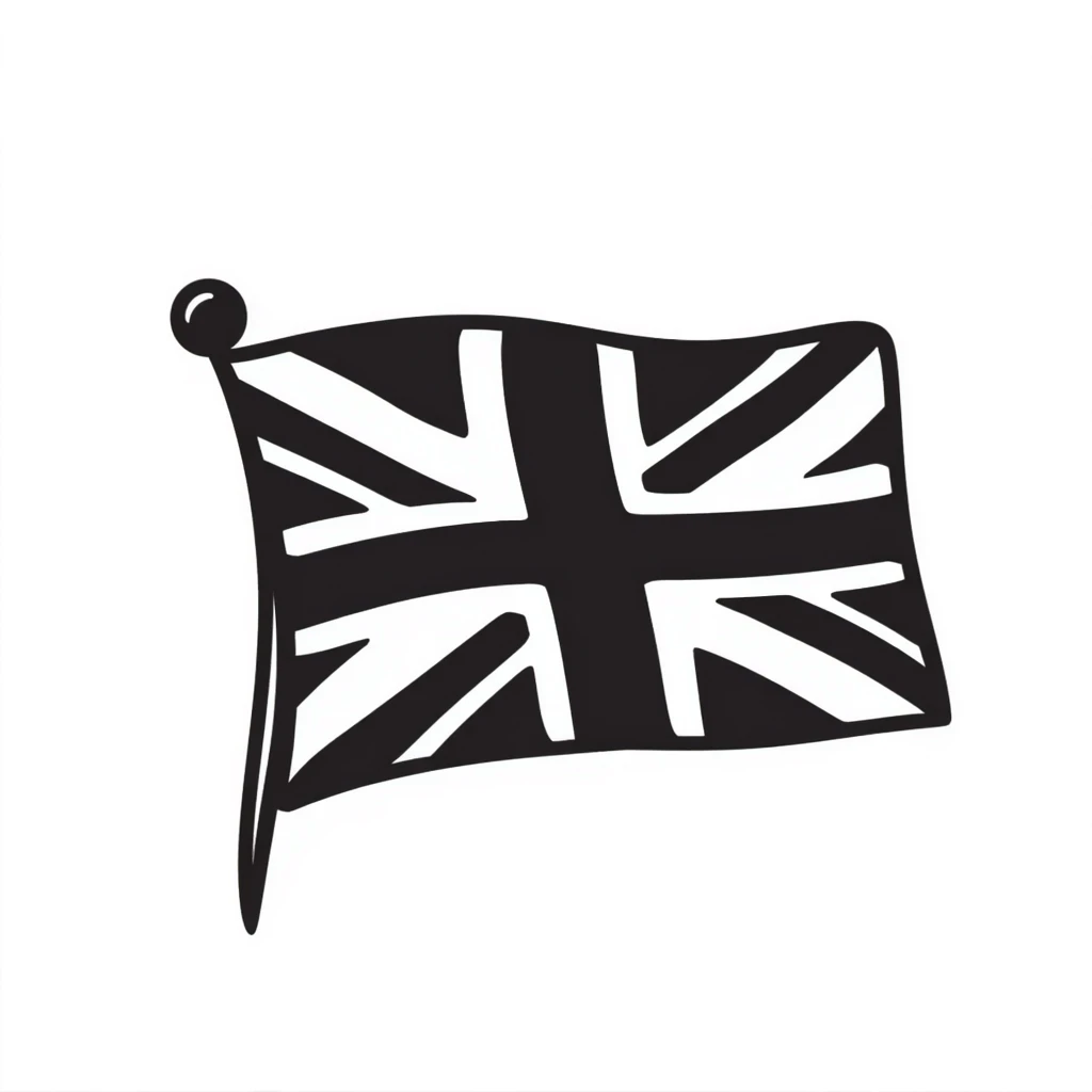 hand-drawn doodle style Union Jack (Great Britain flag) emoji