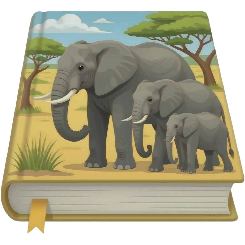 Book about elephants emoji