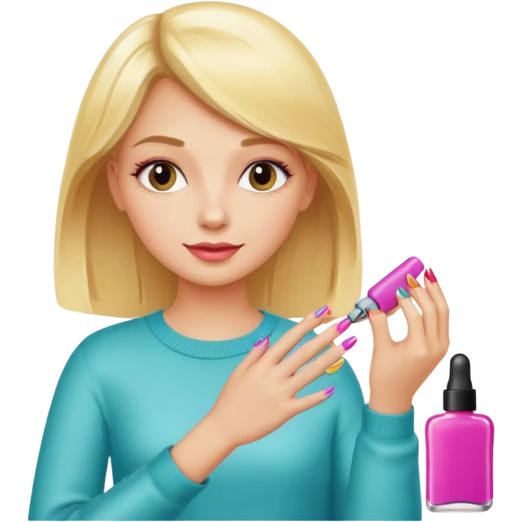 Blondie girl making nails emoji