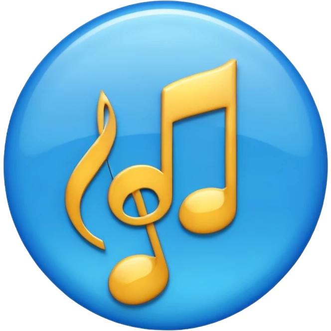 Create an emoji that looks just like the Instagram verified blue tick but with a music symbol in the middle instead of a tick emoji