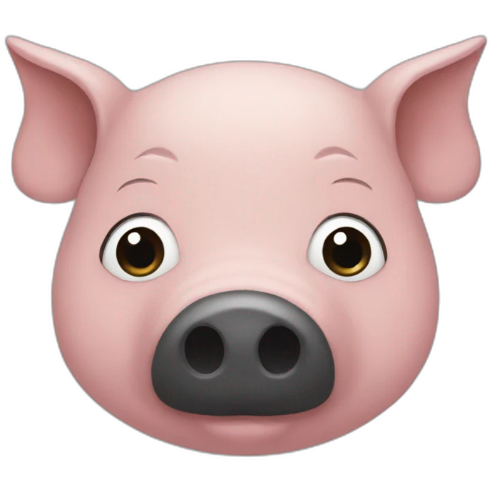 Pig nose with black hair emoji