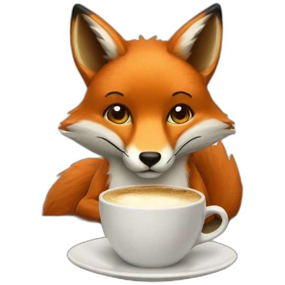 fox-drinking-cofee emoji