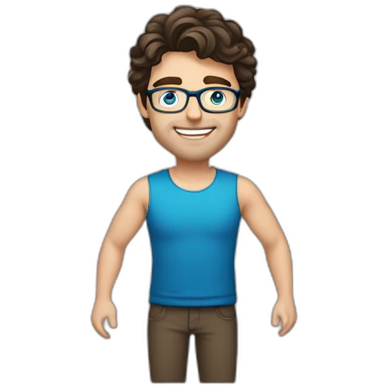 Handsome-Caucasian-man-dark-brown-wavy-hair-blue-eyes-glasses-middle-age--and-- emoji